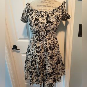 Black and white floral dress